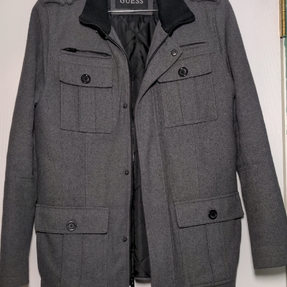Guess Gray Military Field Jacket